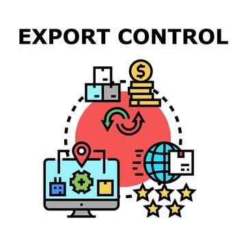 Export control managing international trade logistics operations Stock Illustration