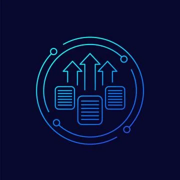 Export data icon, linear design Illustrazione stock