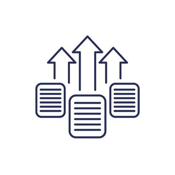 Export data line icon on white Stock Illustration