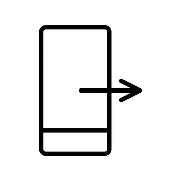 Export data from phone icon line isolated on white background. Black flat t.. Stock Illustration