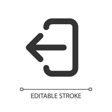 Export data pixel perfect linear ui icon Stock Illustration