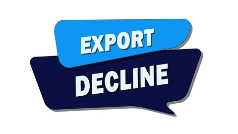 Export decline is a decrease in the volume or value of goods 库存影片 306244982