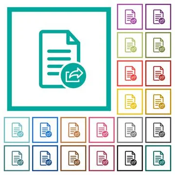 Export document flat color icons with quadrant frames Stock Illustration