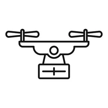 Export drone delivery icon, outline style 库存插图