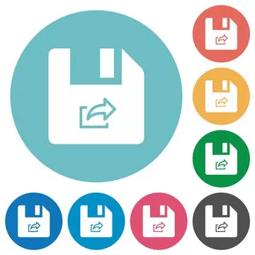 Export file flat round icons Stock Illustration