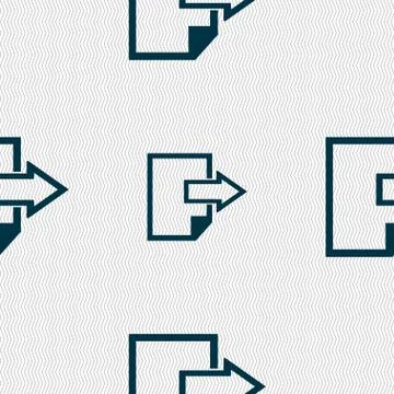 Export file icon. File document symbol. Seamless abstract background with geo Illustrazione stock