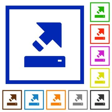 Export flat framed icons Stock Illustration