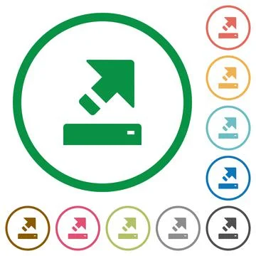 Export flat icons with outlines Illustrazione stock