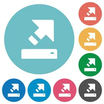 Export flat round icons Illustrazione stock