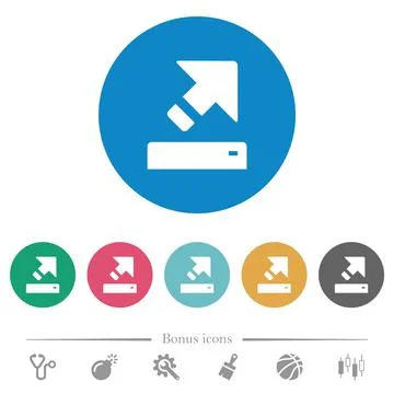 Export flat round icons Stock Illustration