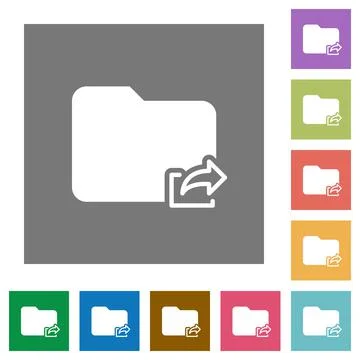 Export folder square flat icons Illustrazione stock