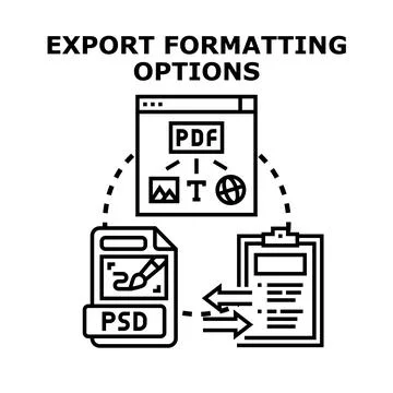 Export formatting options for digital document conversion イラスト素材