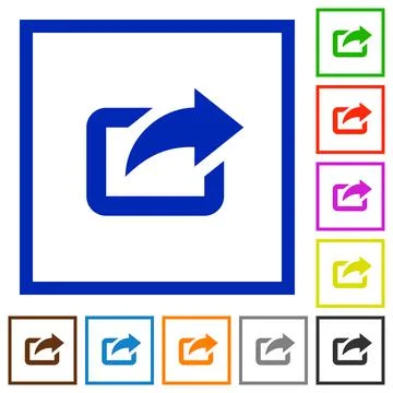 Export framed flat icons Illustrazione stock