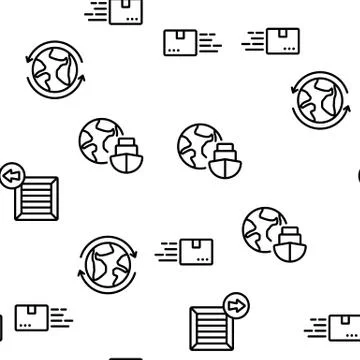 Export Global Logistic Vector Seamless Pattern Stock Illustration
