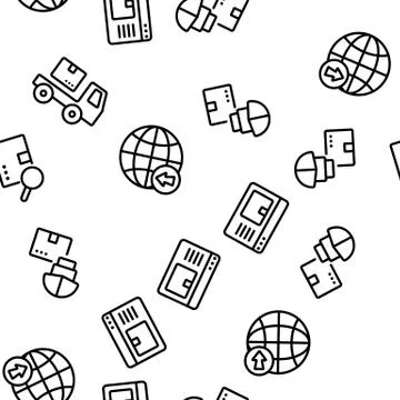 Export Global Logistic Vector Seamless Pattern Stock Illustration