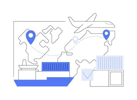 Export of goods abstract concept vector illustration. Stock Illustration