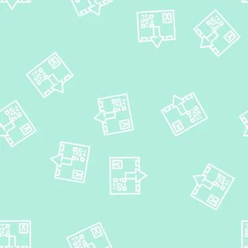 Export goods line vector seamless pattern Stock Illustration