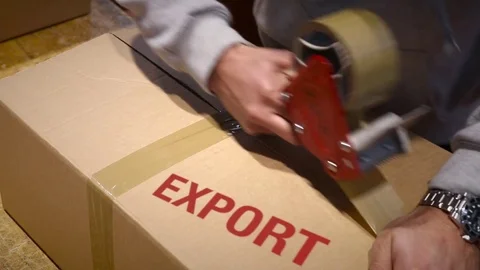Export goods package for shipment Stock Footage 72672294