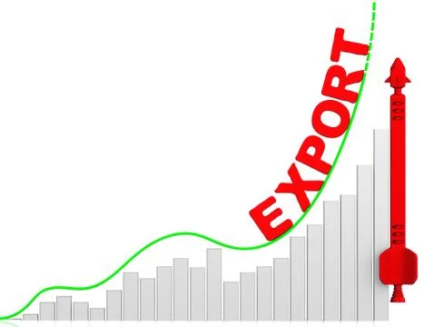 Export. The growth chart Ilustração Stock