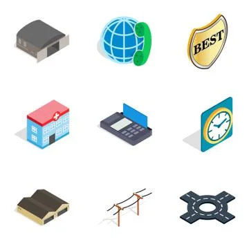 Export icons set, isometric style Stock-Illustration