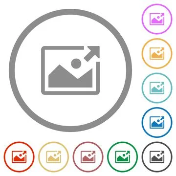 Export image flat icons with outlines Illustrazione stock