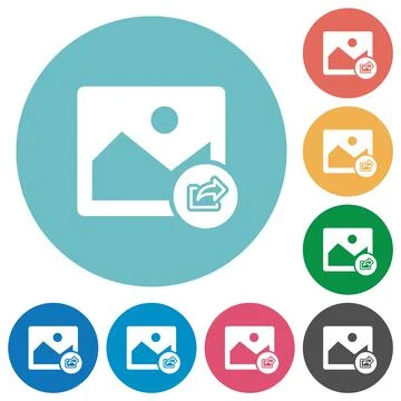 Export image flat round icons Illustrazione stock