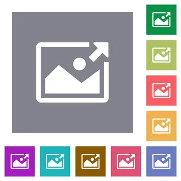 Export image square flat icons Illustrazione stock