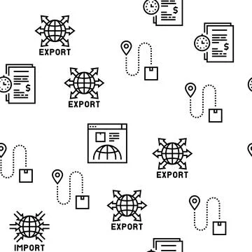 Export Import Logistic Vector Seamless Pattern Stock Illustration