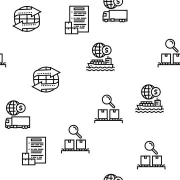 Export Import Logistic Vector Seamless Pattern Stock Illustration