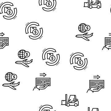 Export Import Logistic Vector Seamless Pattern Stock Illustration