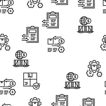 Export Import Logistic Vector Seamless Pattern Stock Illustration