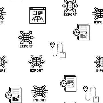 Export Import Logistic Vector Seamless Pattern Stock Illustration