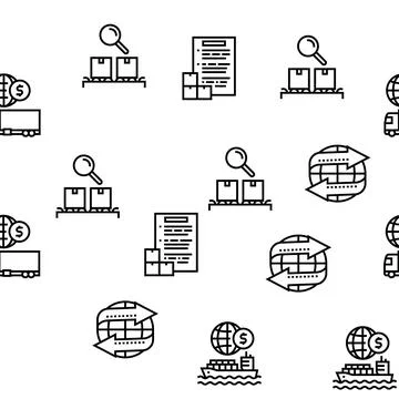 Export Import Logistic Vector Seamless Pattern Illustrazione stock