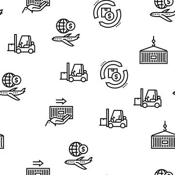Export Import Logistic Vector Seamless Pattern Stock Illustration