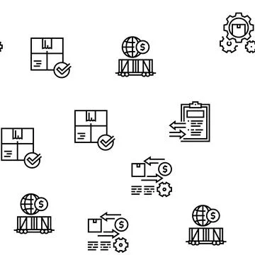 Export Import Logistic Vector Seamless Pattern Stock Illustration