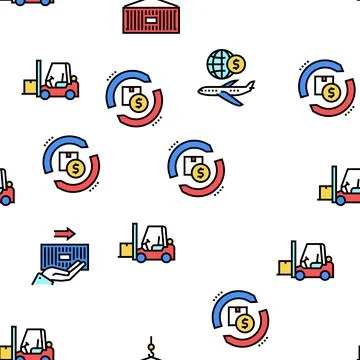Export Import Logistic Vector Seamless Pattern Stock Illustration