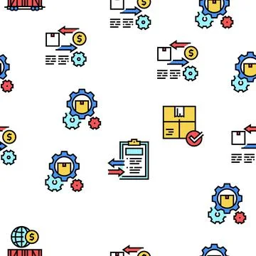 Export Import Logistic Vector Seamless Pattern Stock Illustration