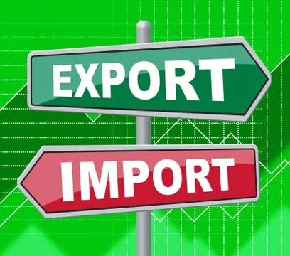  Export Import Representing Buy Abroad And Message 스톡 일러스트