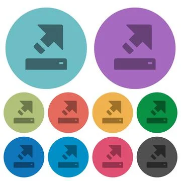 Export with inner arrow color darker flat icons Illustrazione stock
