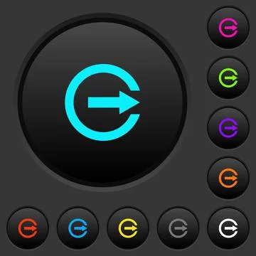 Export with inner arrow dark push buttons with color icons Illustrazione stock
