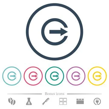Export with inner arrow flat color icons in round outlines Illustrazione stock