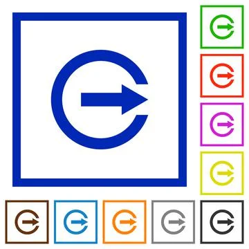 Export with inner arrow flat framed icons Stock Illustration