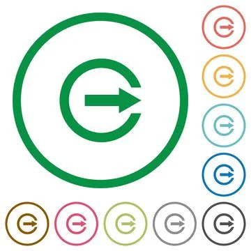 Export with inner arrow flat icons with outlines Illustrazione stock