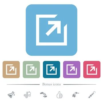 Export with inner arrow flat icons on color rounded square backgrounds Stock Illustration