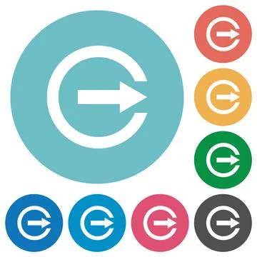 Export with inner arrow flat round icons Stock Illustration