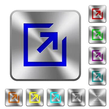 Export with inner arrow rounded square steel buttons Stock Illustration