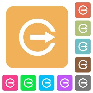 Export with inner arrow rounded square flat icons Illustrazione stock