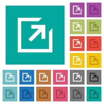 Export with inner arrow square flat multi colored icons Stock Illustration
