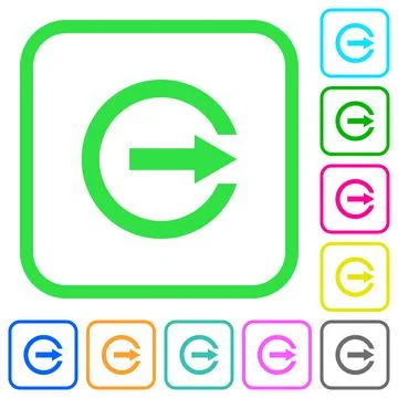 Export with inner arrow vivid colored flat icons Stock Illustration