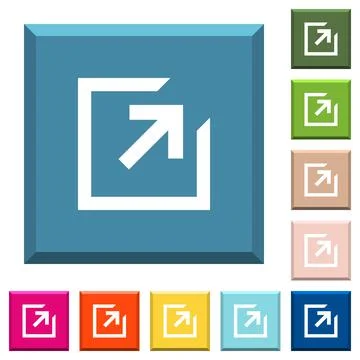Export with inner arrow white icons on edged square buttons Stock Illustration